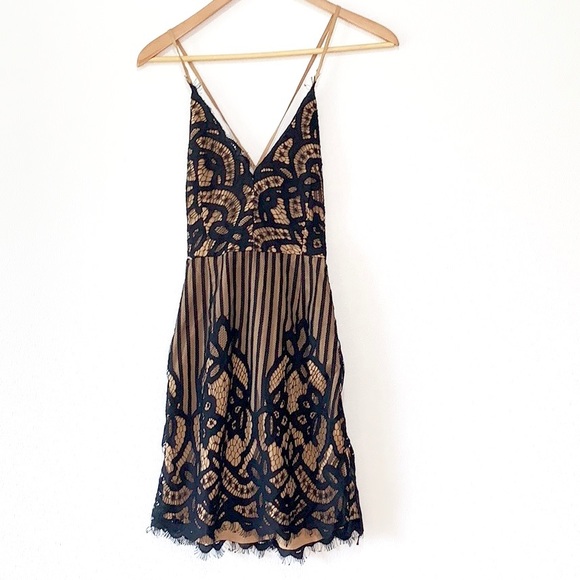 tobi black lace dress